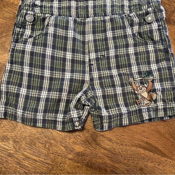 Vintage KHQ Sportswear Baby Overalls 9-12 Months Plaid Monkey Bear 90s Y2K - Picture 4 of 10